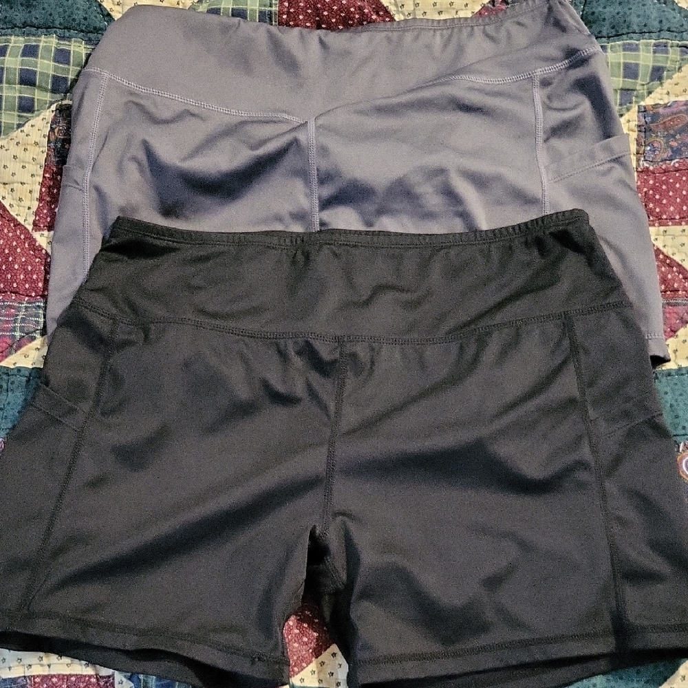 Women's Black and Gray Shorts